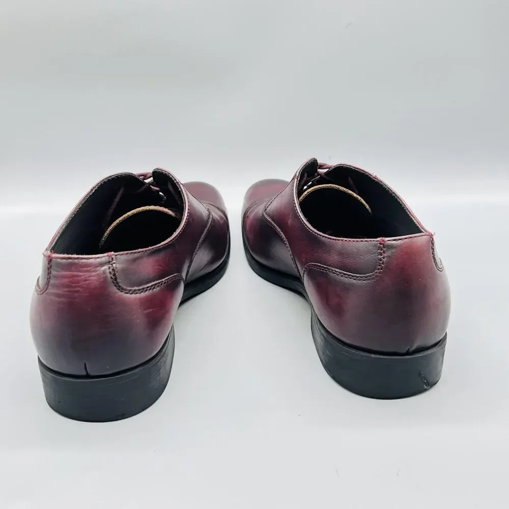 Nordstrom Shoes Mens 12 Red Leather Ortholite Cap Toe Oxford Dress Comfort